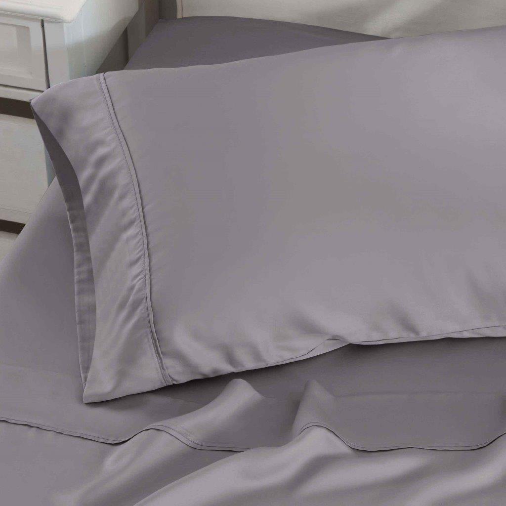 300 Thread Count Modal from Beechwood Solid Pillowcase Set - Grey