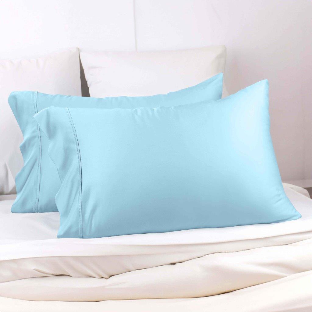 300 Thread Count Modal from Beechwood Solid Pillowcase Set - Light Blue