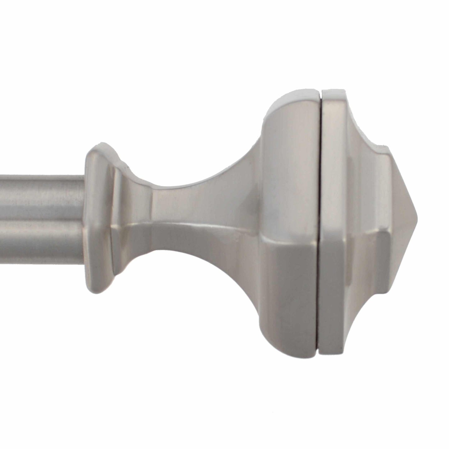 Tuscan Adjustable Curtain Rod in Brushed Nickel - Silver