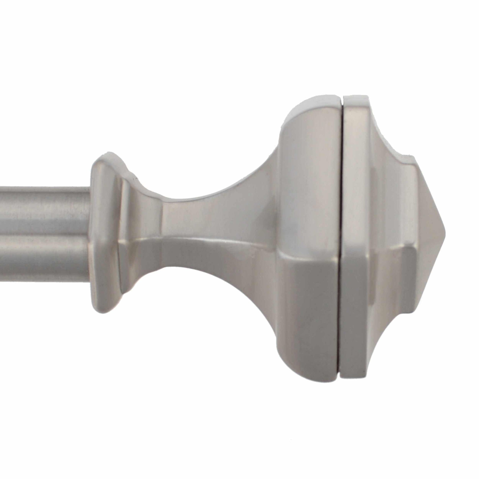 Tuscan Adjustable Curtain Rod in Brushed Nickel - Silver