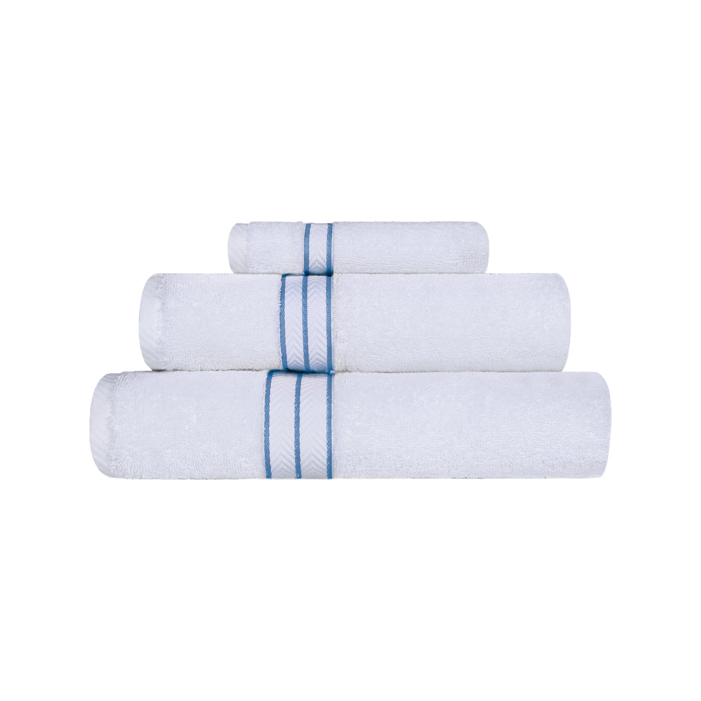 Ultra-Plush Turkish Cotton Hotel Collection Super Absorbent Solid Luxury Bathroom Set - Light Blue