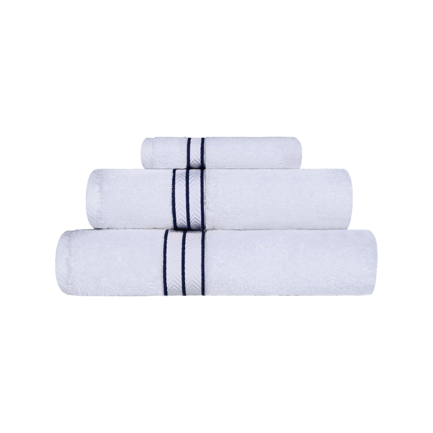 Ultra-Plush Turkish Cotton Hotel Collection Super Absorbent Solid Luxury Bathroom Set - Navy Blue