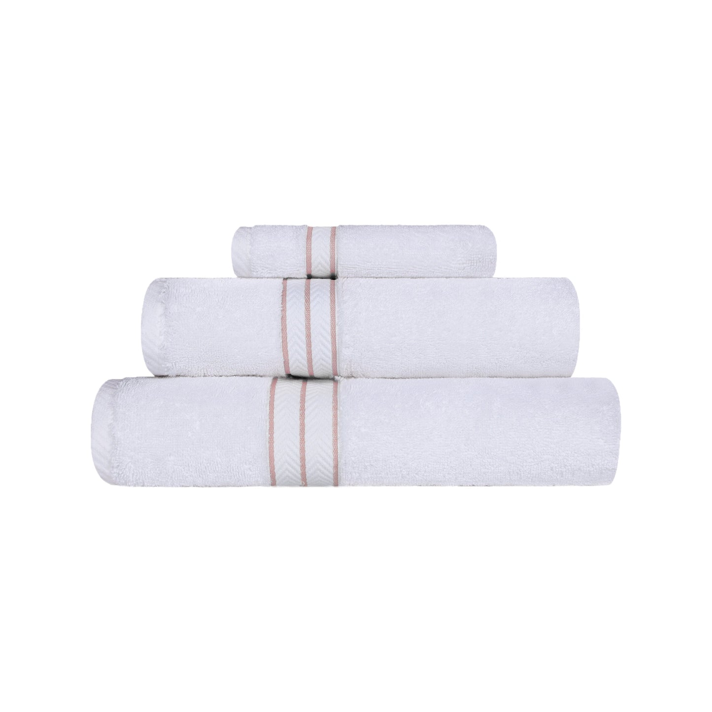 Ultra-Plush Turkish Cotton Hotel Collection Super Absorbent Solid Luxury Bathroom Set - Tea Rose