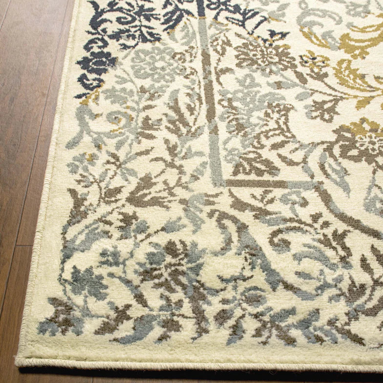 Ariza Oriental Floral Indoor Area Rug or Runner Rug - Ivory