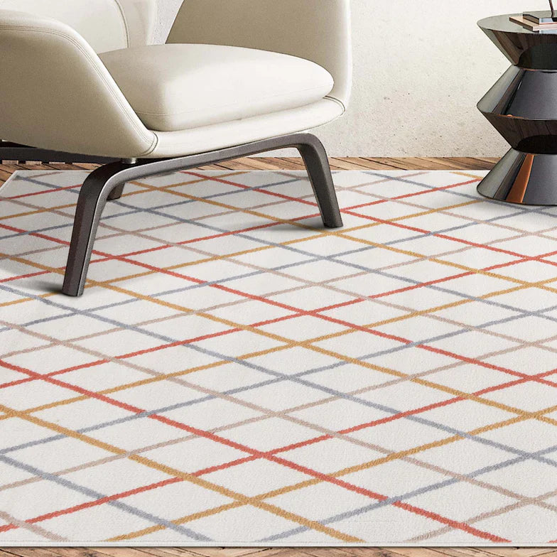 Ellis Diamond Trellis Modern Indoor Area Rug - Bone