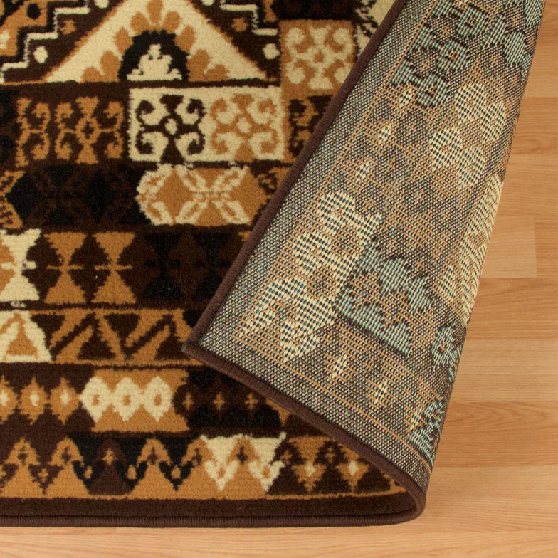 Tribal Geometric Mosaic Indoor Area Rug or Runner Rug - Green