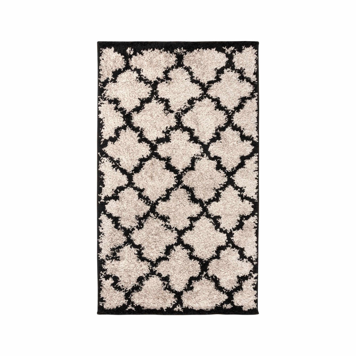 Superior Bengali Modern Geometric Lattice Trellis Indoor Shag Area Rug - Charcoal