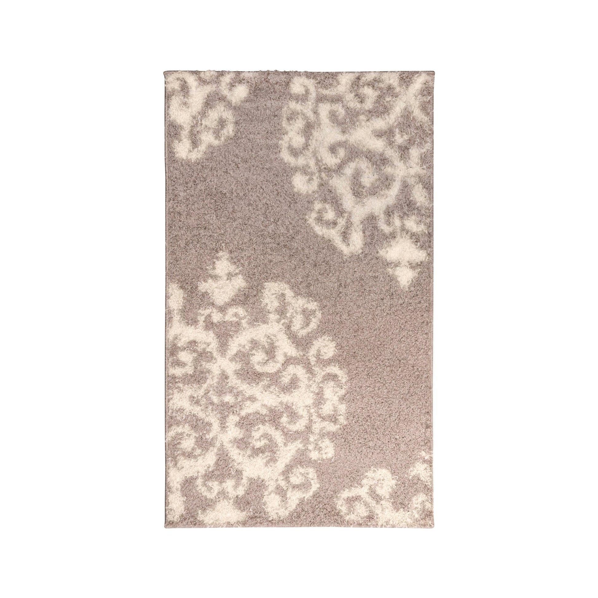 Superior Victorian Glam Floral Medallion Indoor Shag Area Rug - Gold White