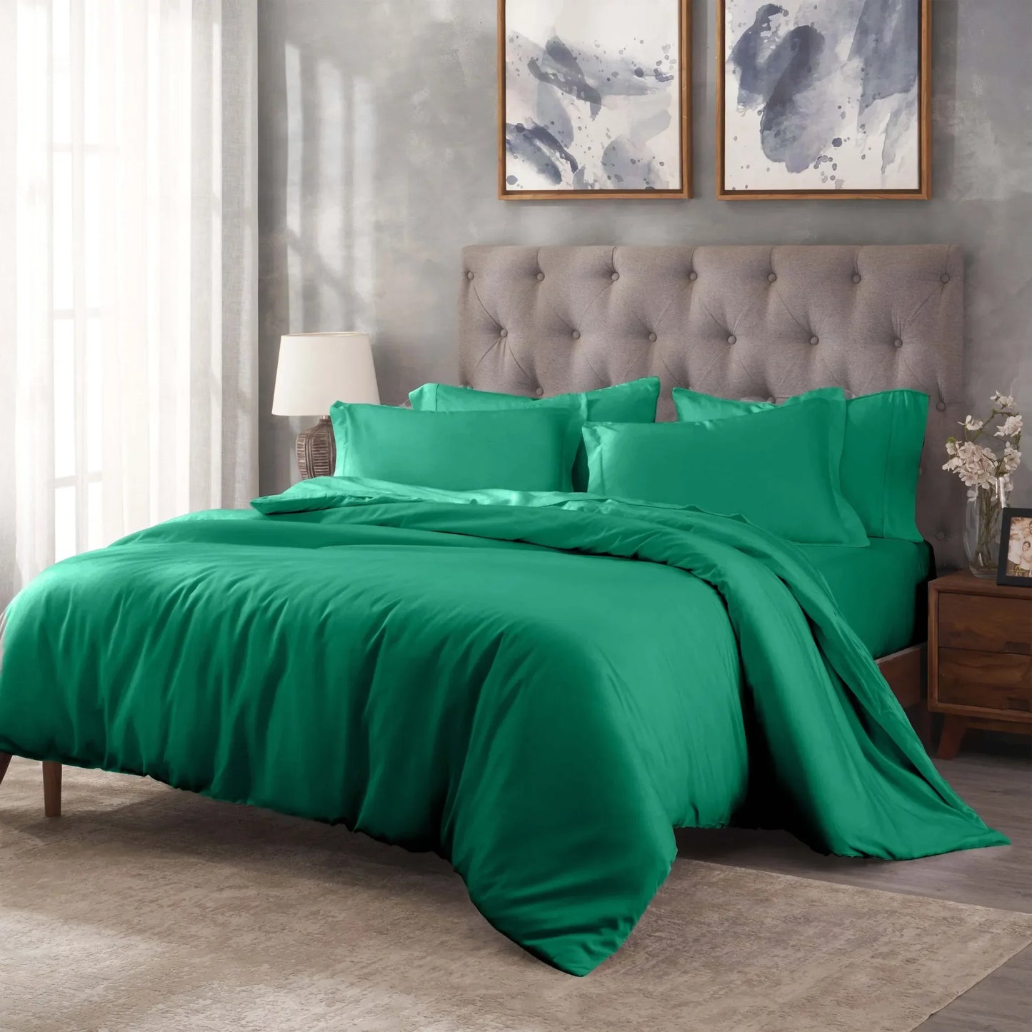 Egyptian Cotton 400 Thread Count Solid Luxury Duvet Cover Set