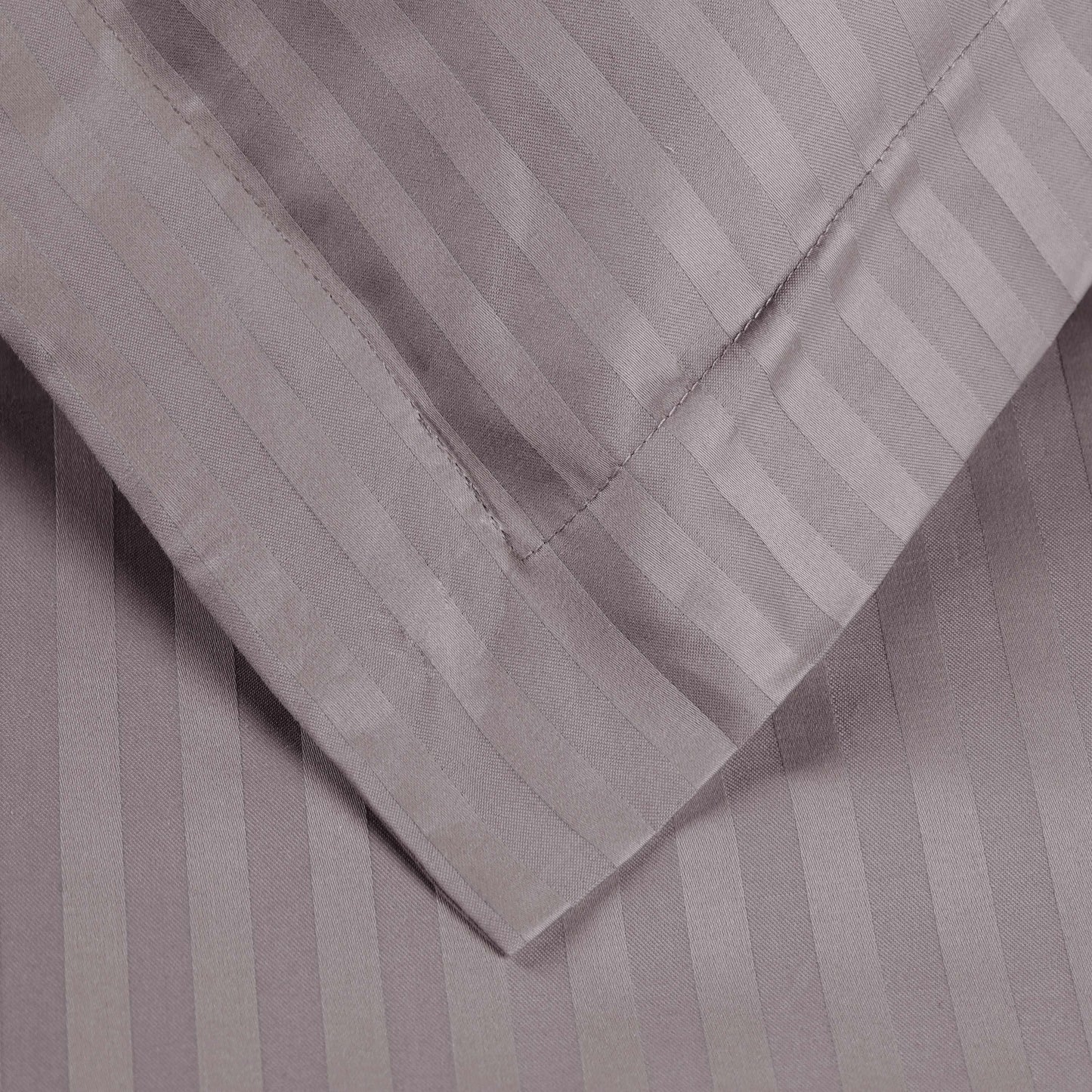 Superior 400 Thread Count Lightweight Stripe Egyptian Cotton Duvet Cover Set - Grey