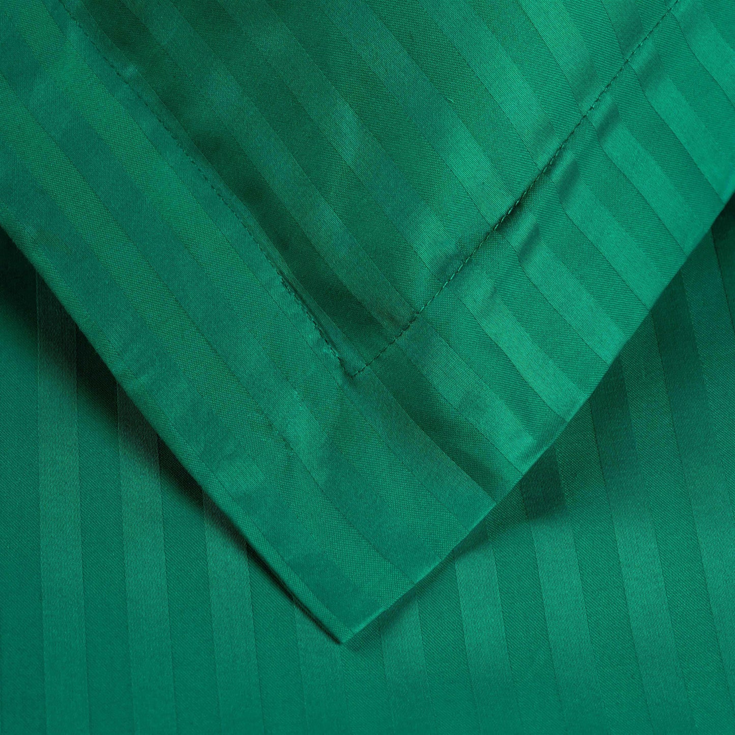 Superior 400 Thread Count Lightweight Stripe Egyptian Cotton Duvet Cover Set - Hunter Green
