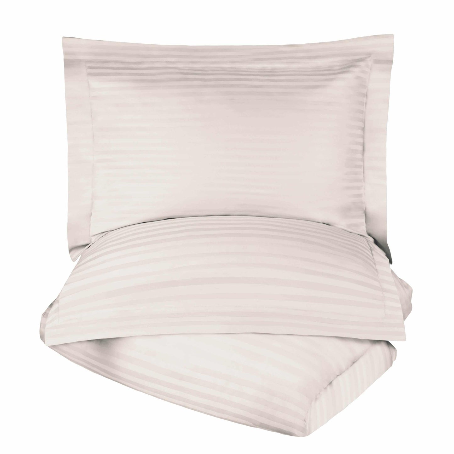 Superior 400 Thread Count Lightweight Stripe Egyptian Cotton Duvet Cover Set - Ivory