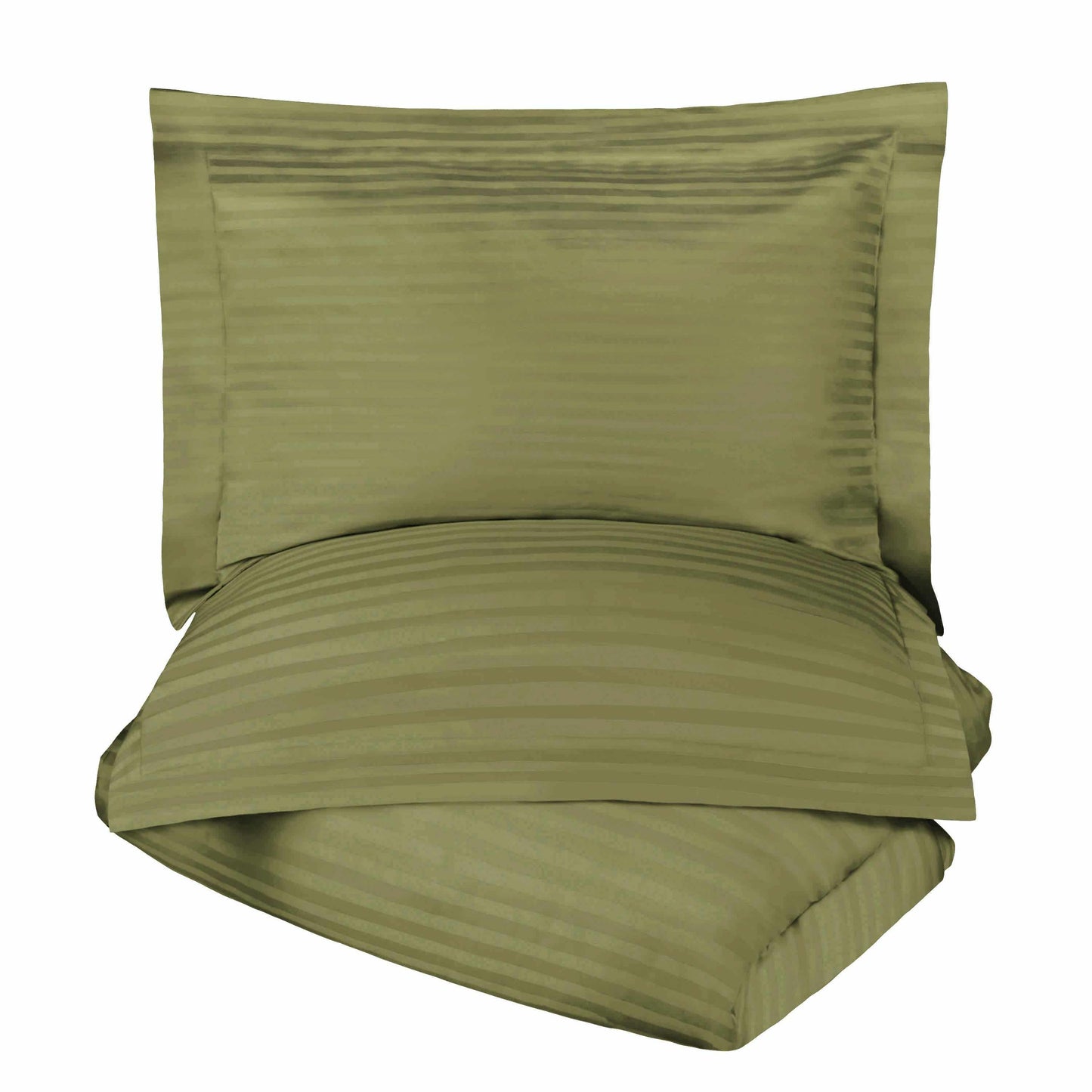 Superior 400 Thread Count Lightweight Stripe Egyptian Cotton Duvet Cover Set - Sage