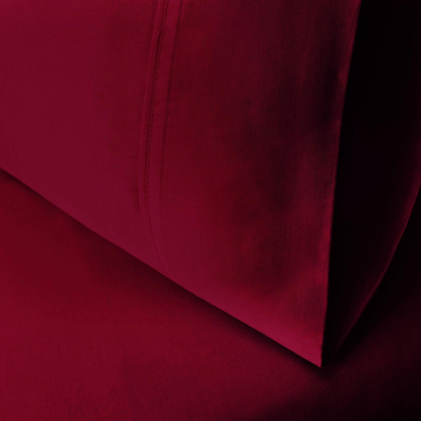 Wrinkle Resistant Egyptian Cotton 2-Piece Pillowcase Set - Burgundy