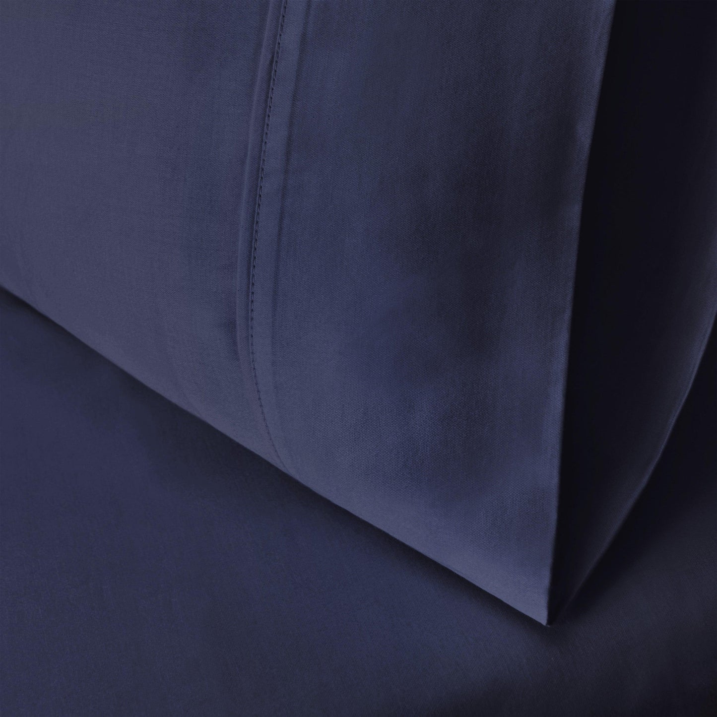 Wrinkle Resistant Egyptian Cotton 2-Piece Pillowcase Set - Navy Blue