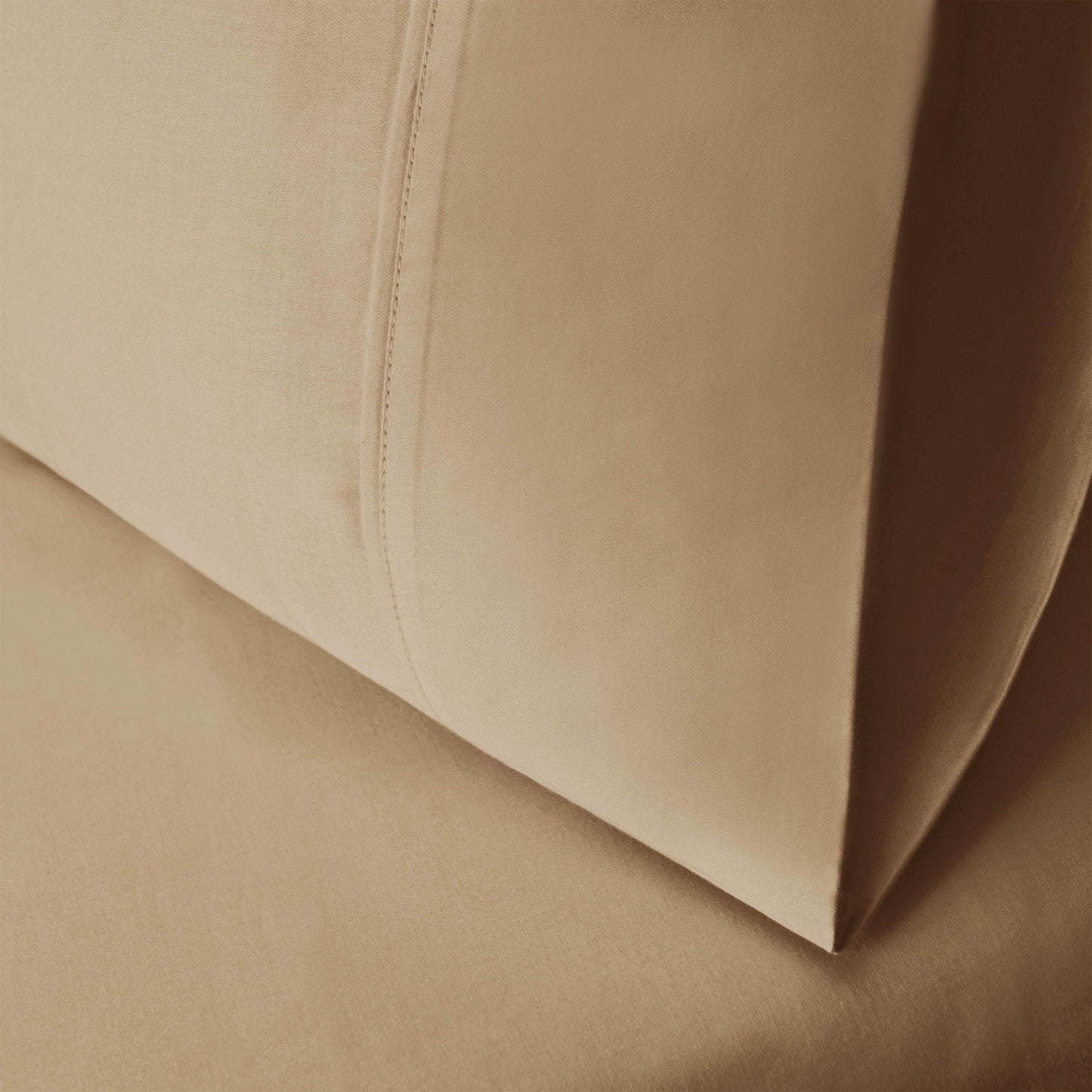 Wrinkle Resistant Egyptian Cotton 2-Piece Pillowcase Set - Tan