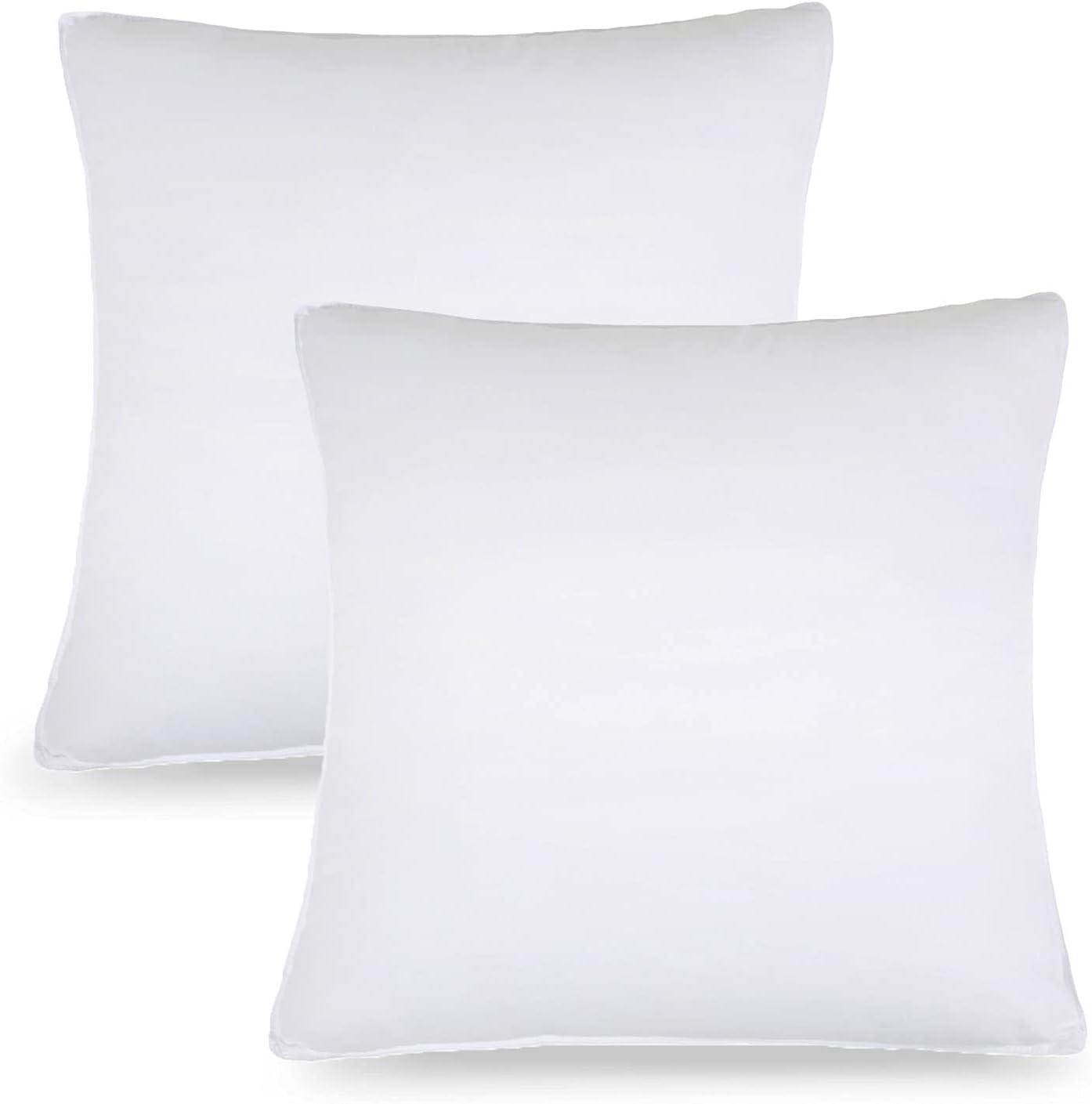 Medium Density Down Alternative Solid Euro Pillows, Set of 2 and 4 - White