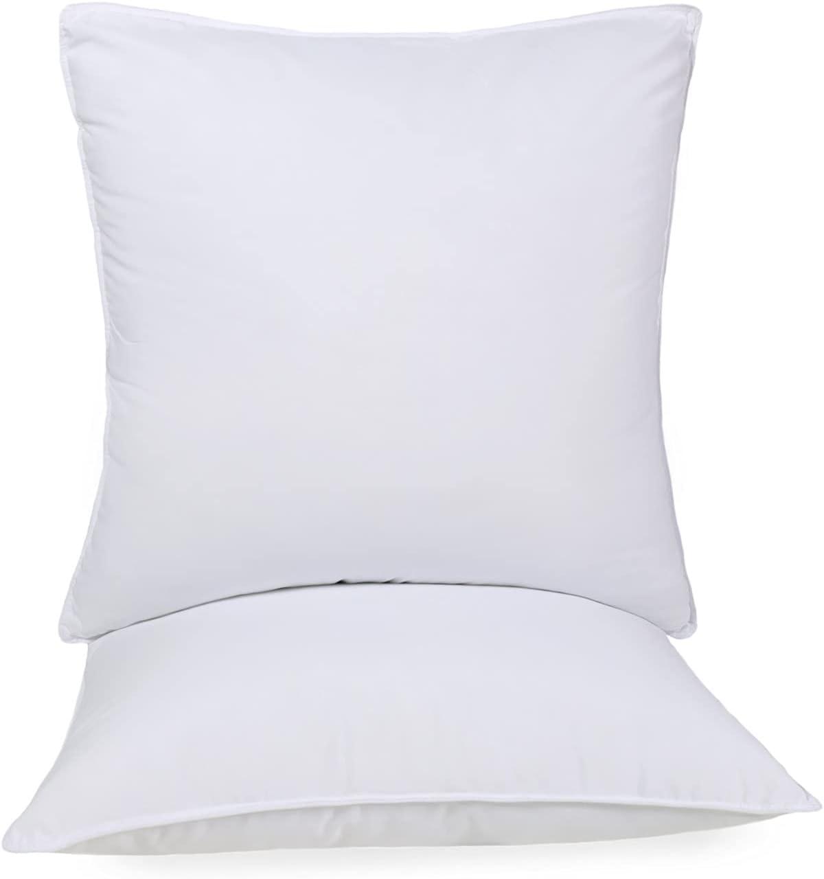 Medium Density Down Alternative Solid Euro Pillows, Set of 2 and 4 - White