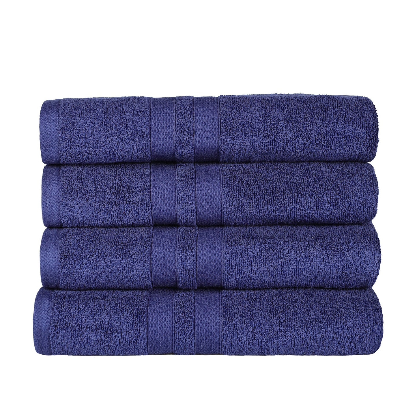 Superior Ultra Soft Cotton Absorbent Solid Bath Towel (Set of 4) - Navy Blue