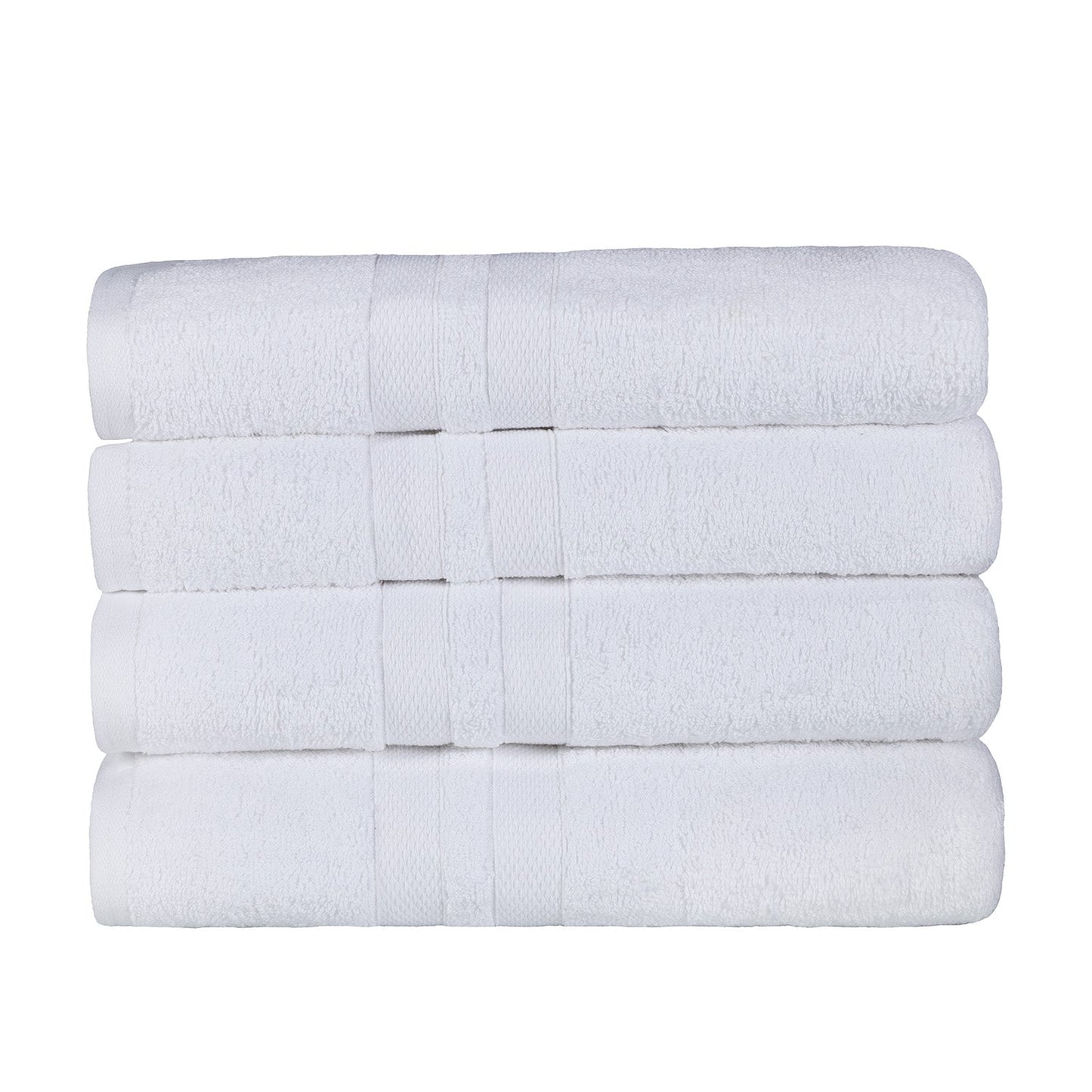 Superior Ultra Soft Cotton Absorbent Solid Bath Towel (Set of 4) - White