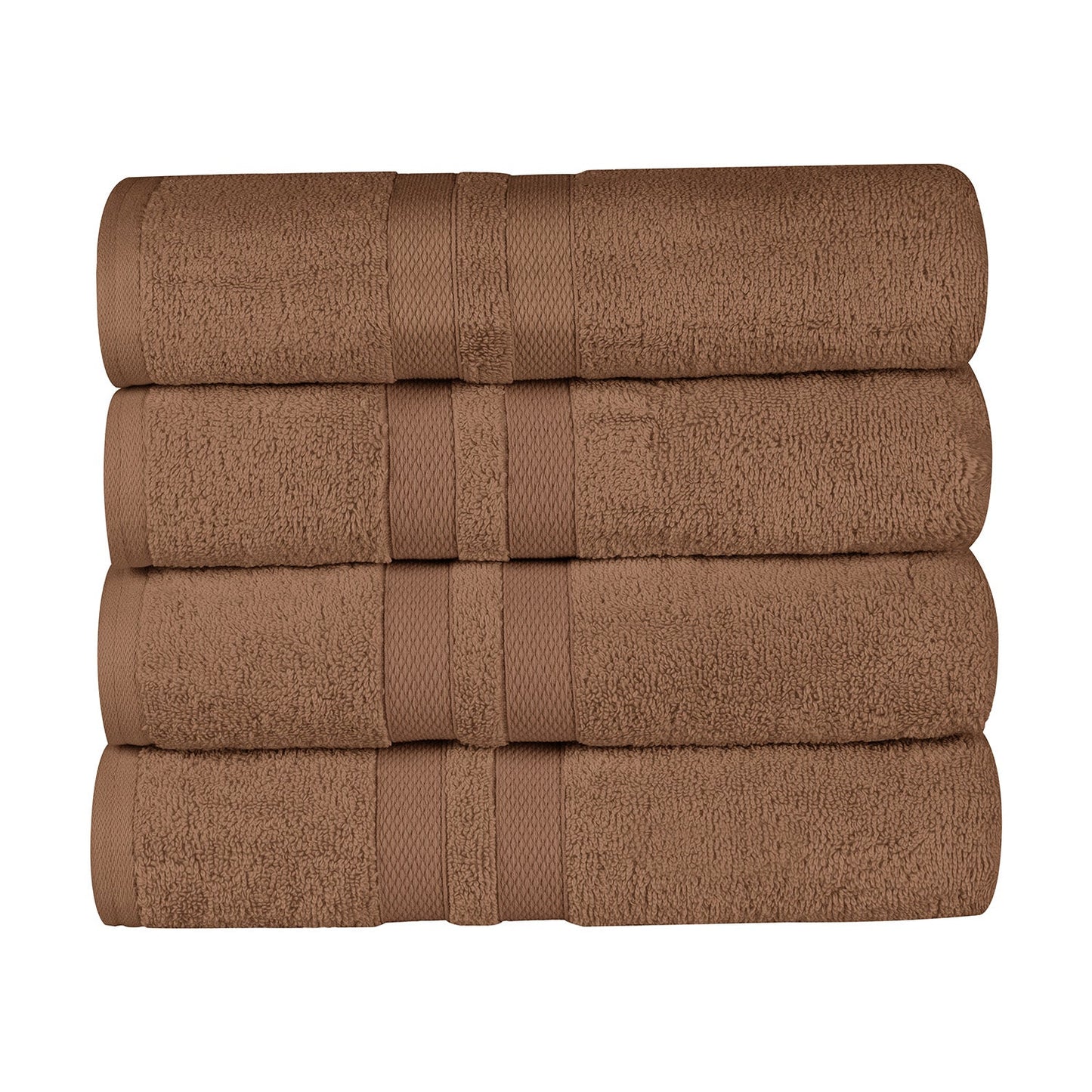 Superior Ultra Soft Cotton Absorbent Solid Bath Towel (Set of 4) - Chocolate