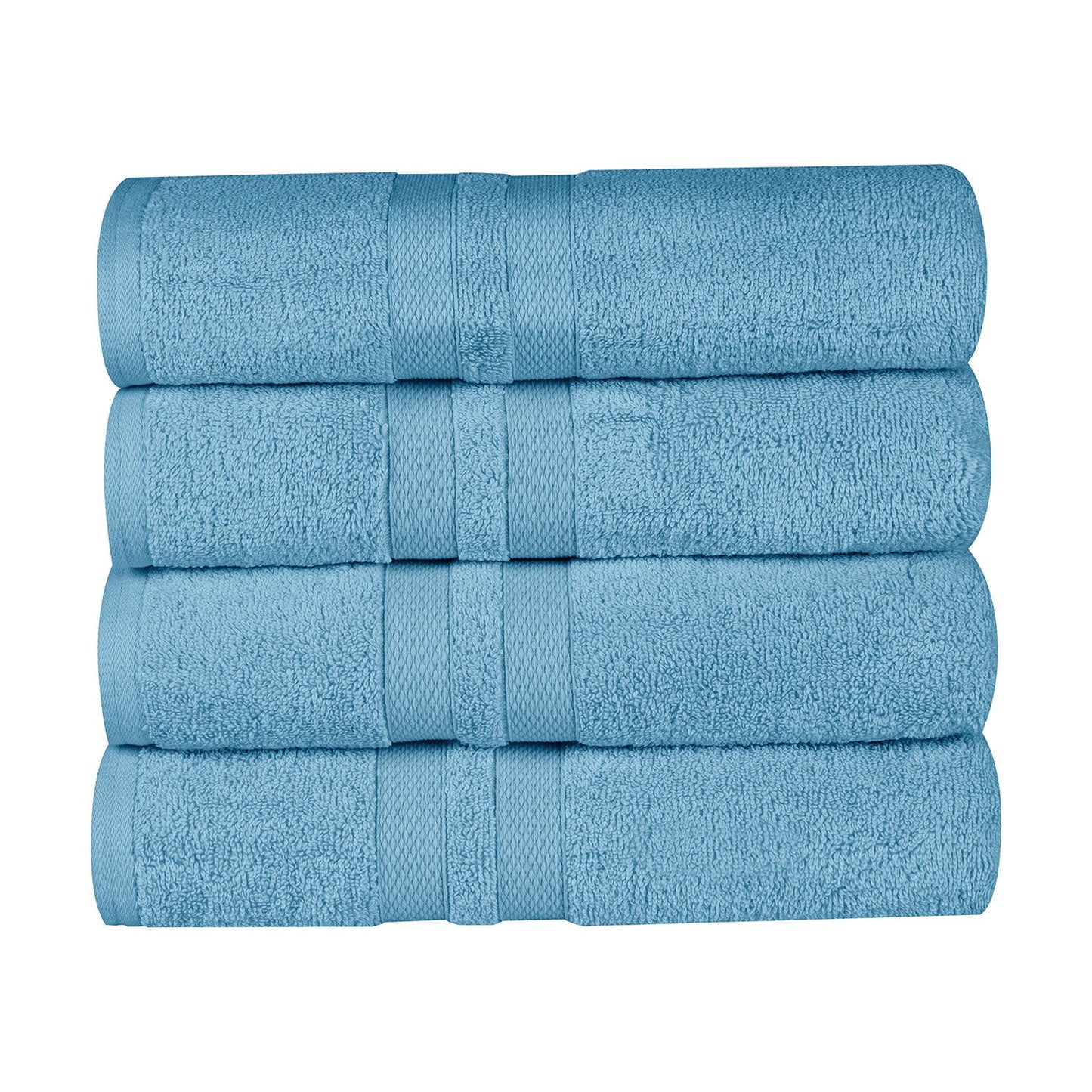 Superior Ultra Soft Cotton Absorbent Solid Bath Towel (Set of 4) - Denim Blue