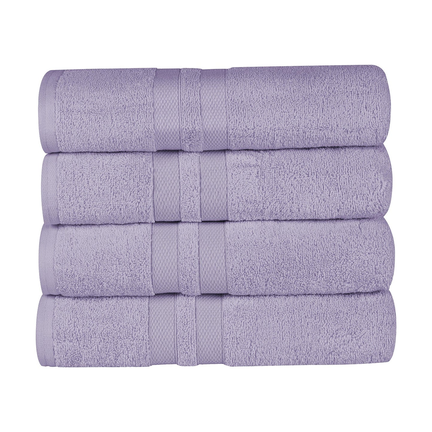 Superior Ultra Soft Cotton Absorbent Solid Bath Towel (Set of 4) - Wisteria