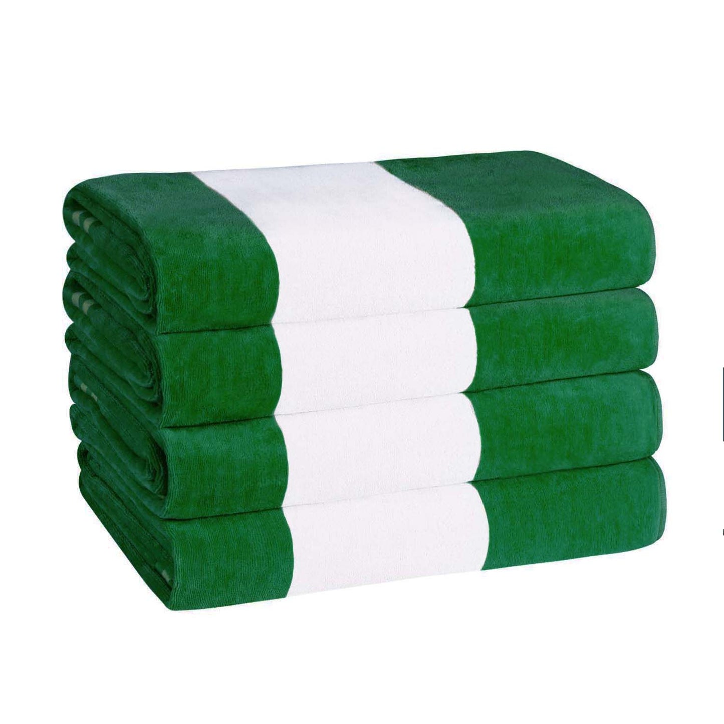 Superior Cabana Stripe Oversized Cotton Beach Towel Set Of 2,4,6 - Green