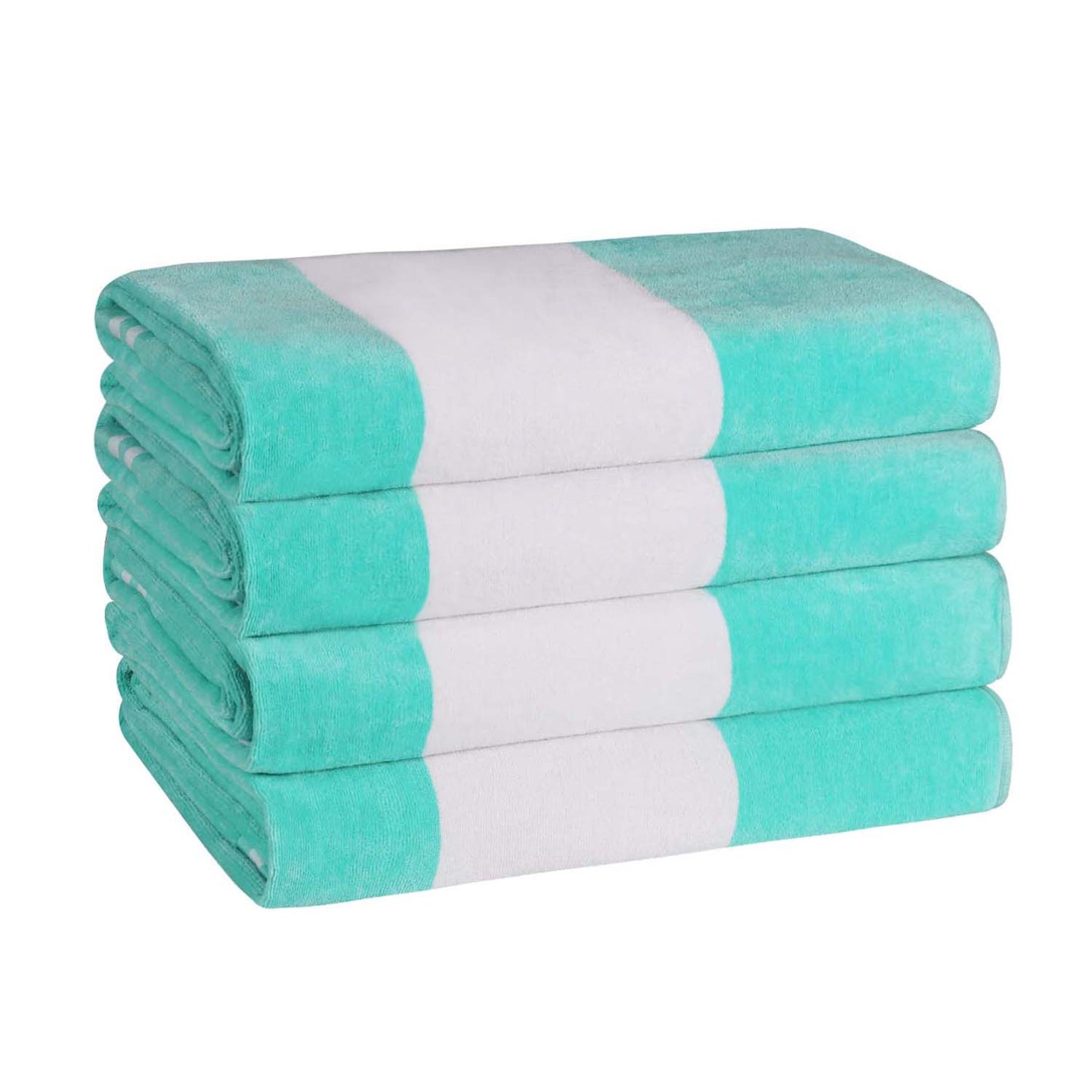 Superior Cabana Stripe Oversized Cotton Beach Towel Set Of 2,4,6 - Mint