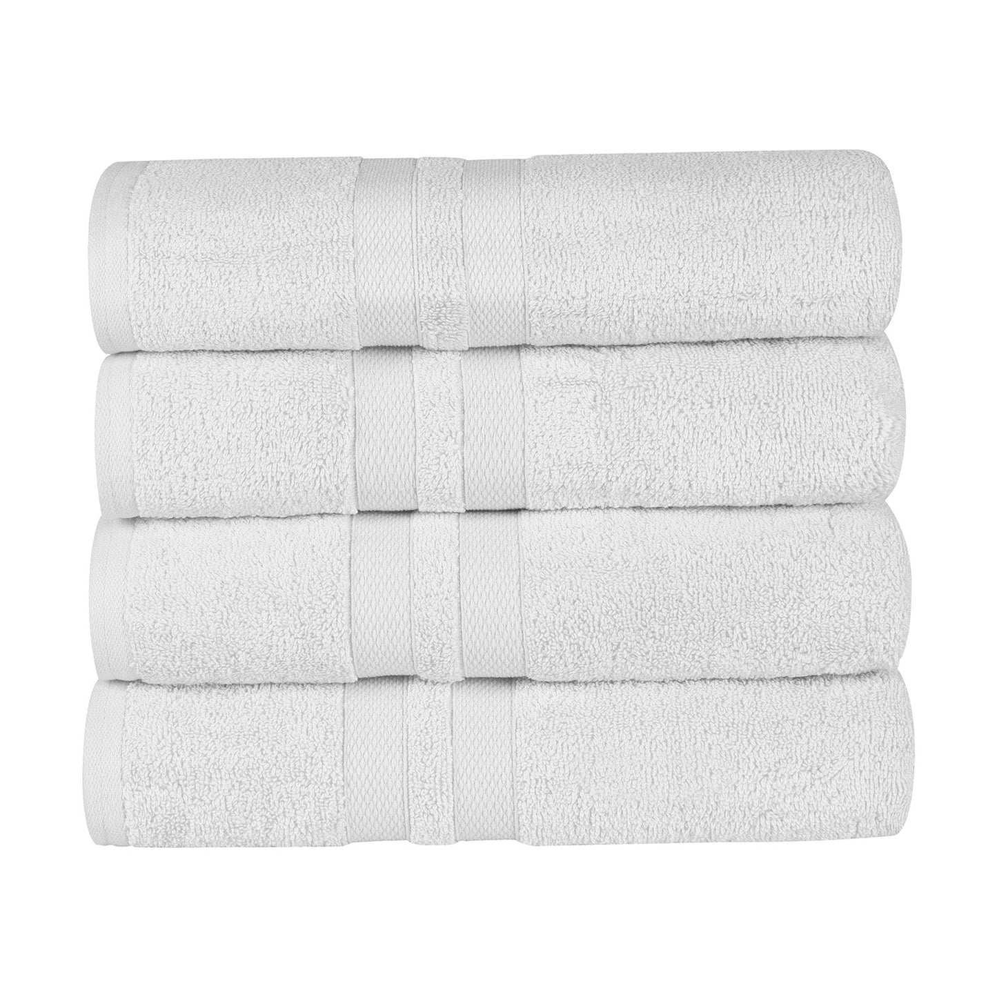 Superior Ultra Soft Cotton Absorbent Solid Bath Towel (Set of 4) - Silver