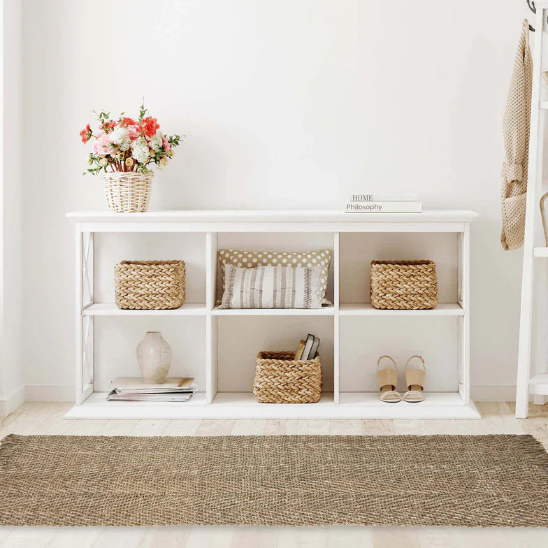 Bohemian Handwoven Natural Braided Jute Reversible Indoor Area Rug - Natural