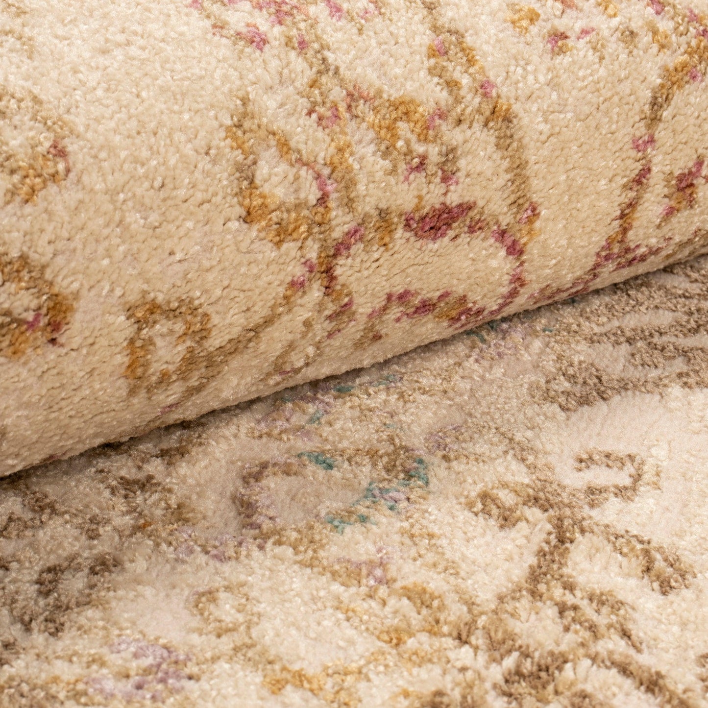 Superior Astrid Floral Filigree Faux Distressed Area or Runner Rug - Ivory