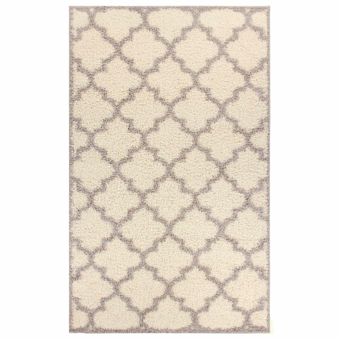 Superior Bengali Modern Geometric Lattice Trellis Indoor Shag Area Rug - Grey
