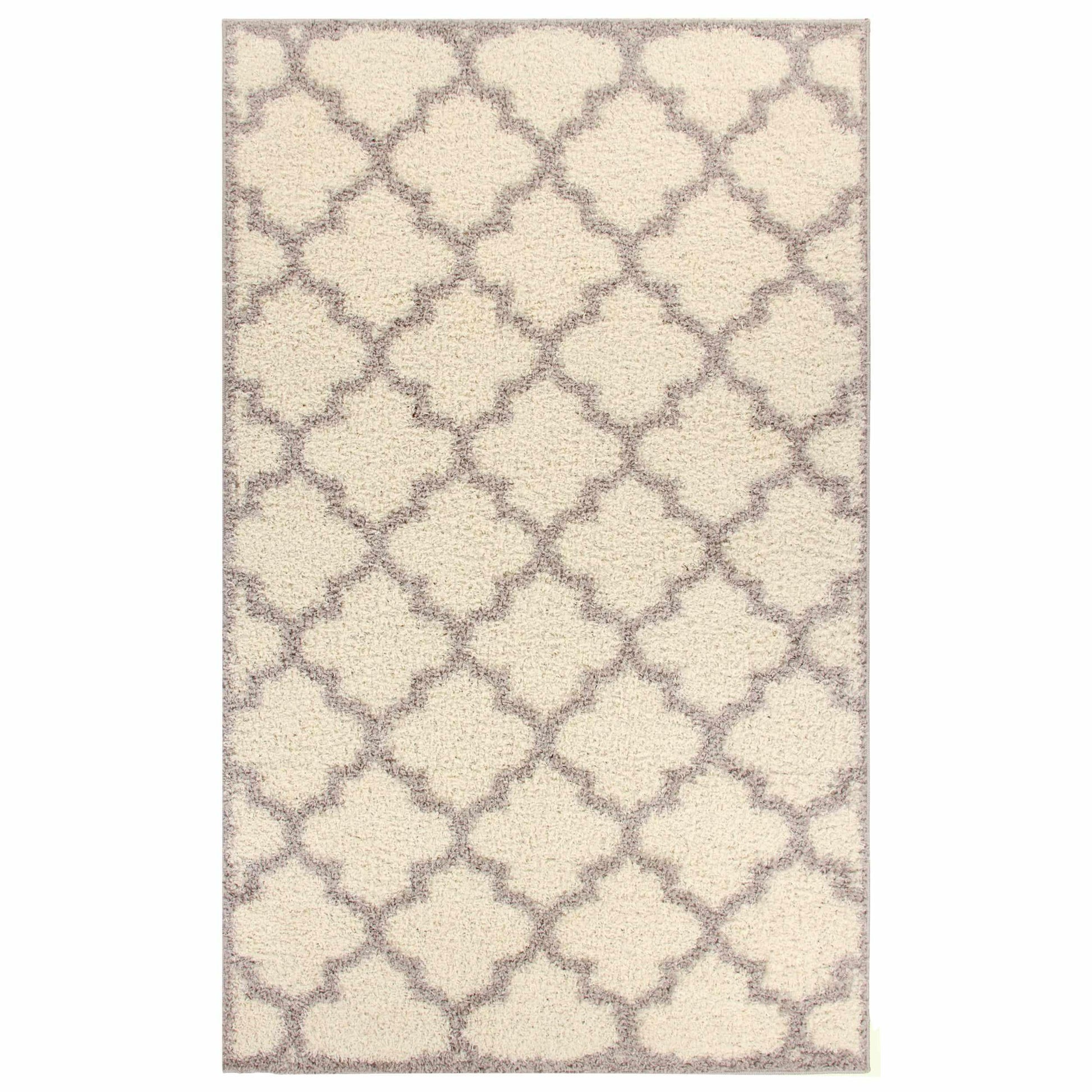 Superior Bengali Modern Geometric Lattice Trellis Indoor Shag Area Rug - Grey