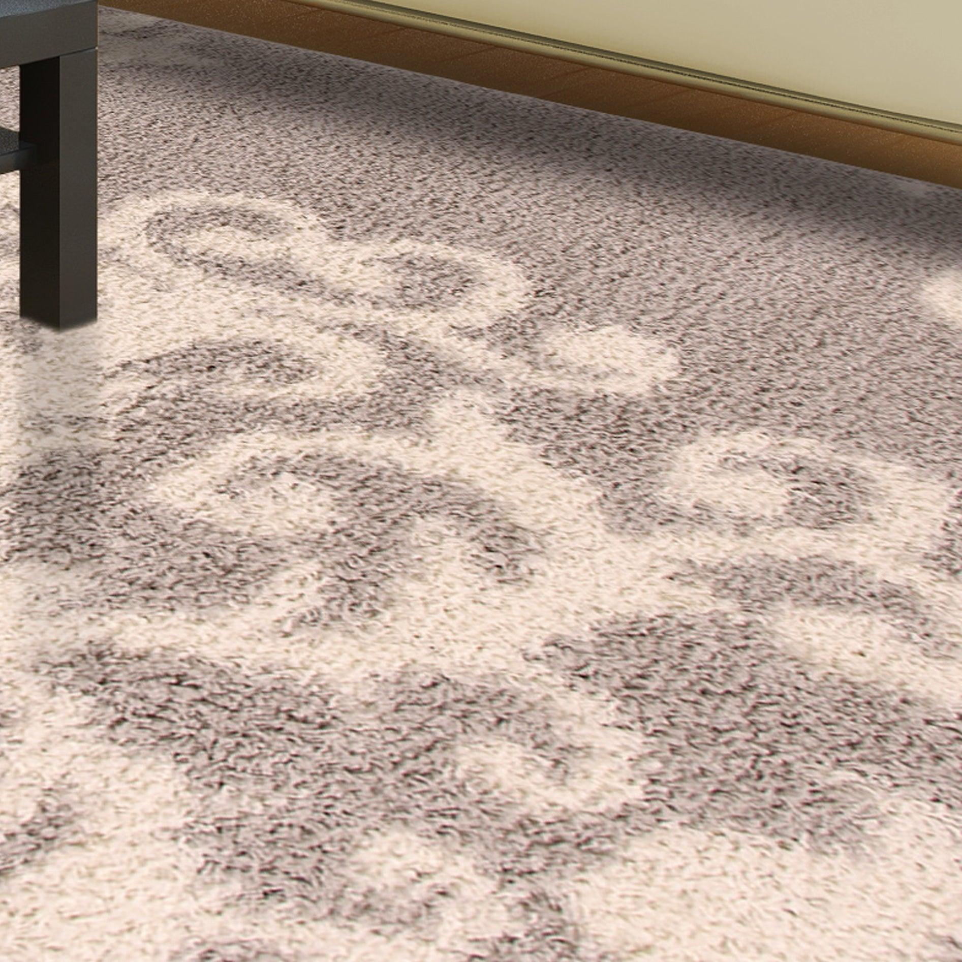 Superior Victorian Glam Floral Medallion Indoor Shag Area Rug - Gold White