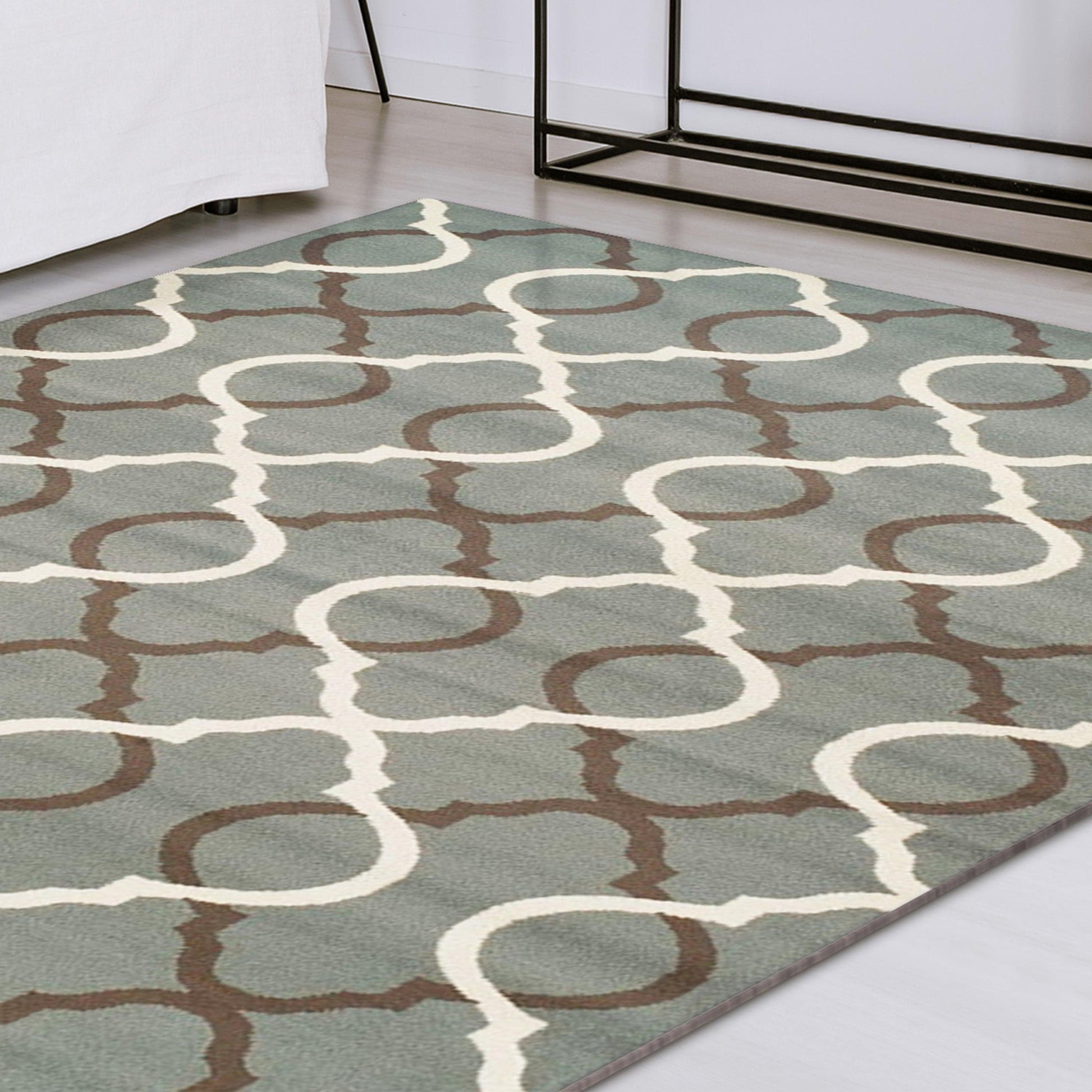 Superior Cadena Moroccan Trellis Contemporary Area Rug - Blue