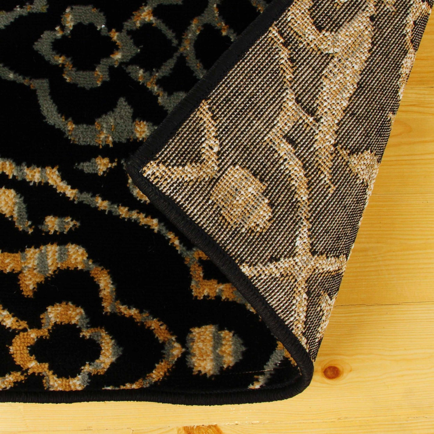 Superior Corbin Contemporary Damask Area Rug - Black