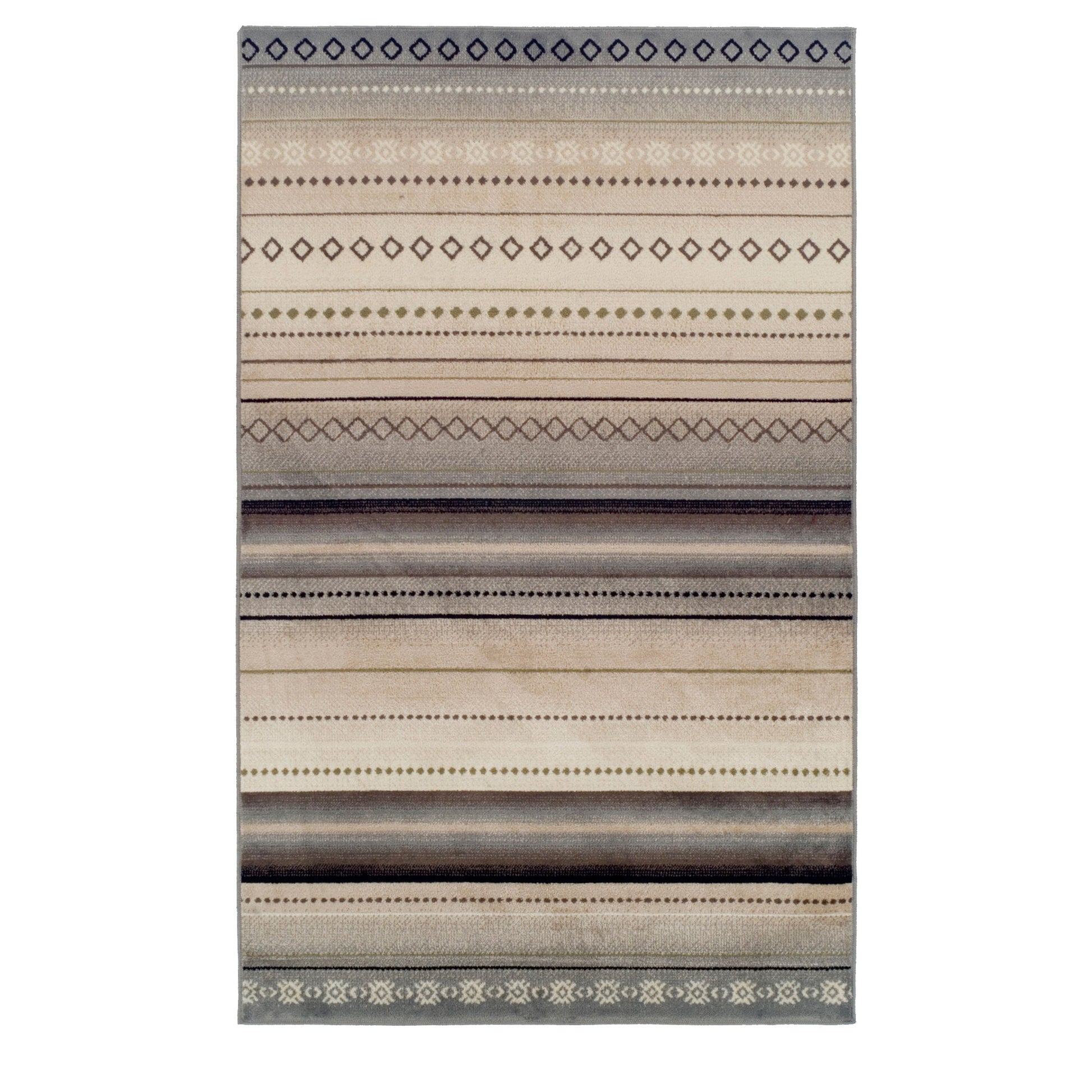 Delgado Bohemian-Striped Mozambique-Inspired Area Rug