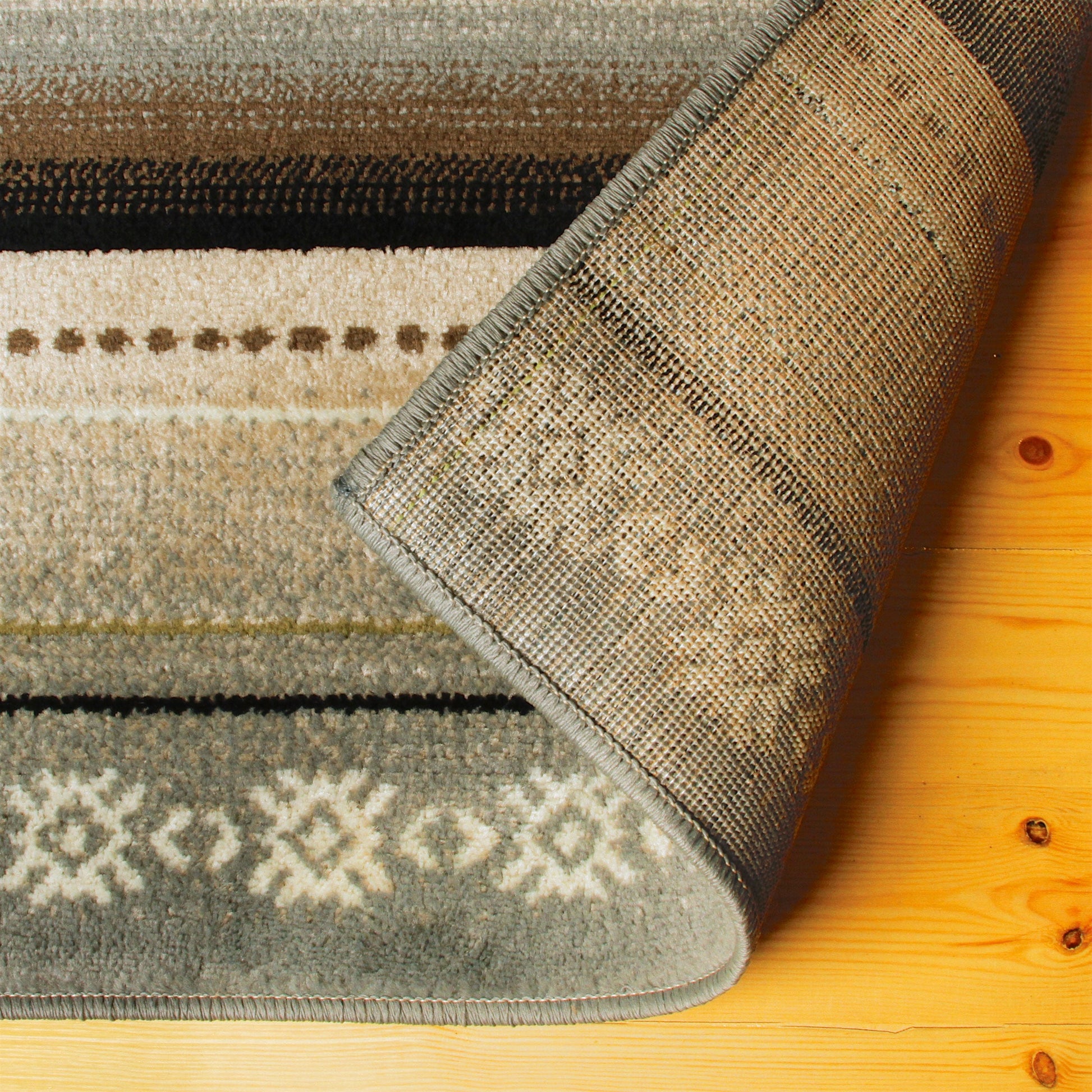 Delgado Bohemian-Striped Mozambique-Inspired Area Rug