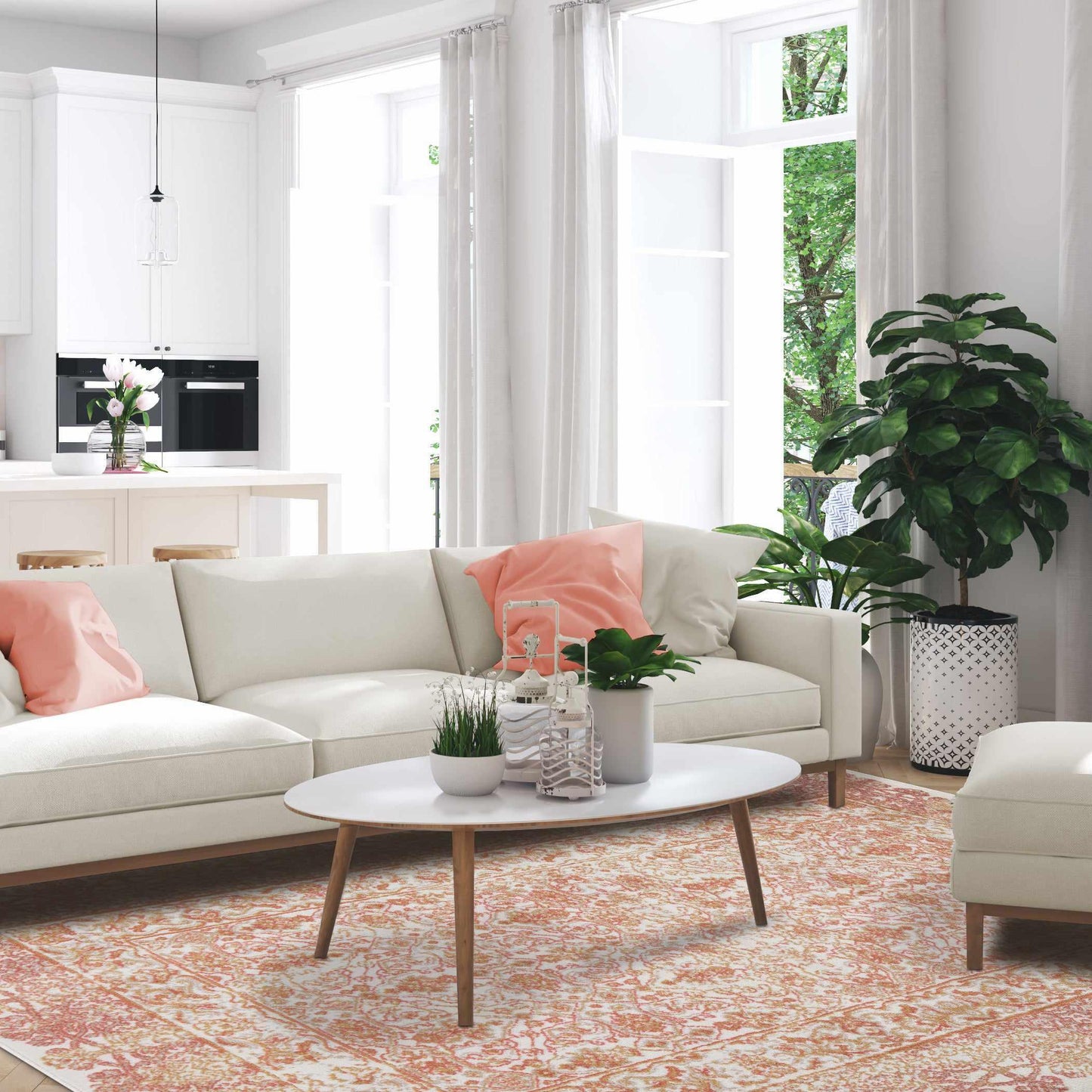 Superior Myel Distressed French Inspired Area Rug - Tuscan