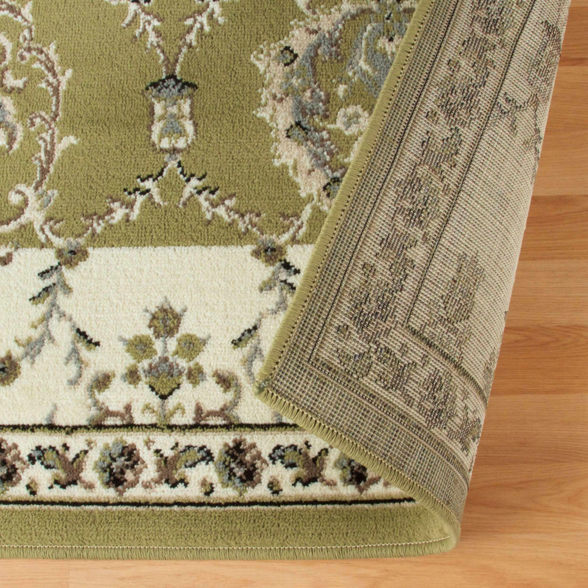 Stratton Victorian Floral Damask Lattice Area Rug