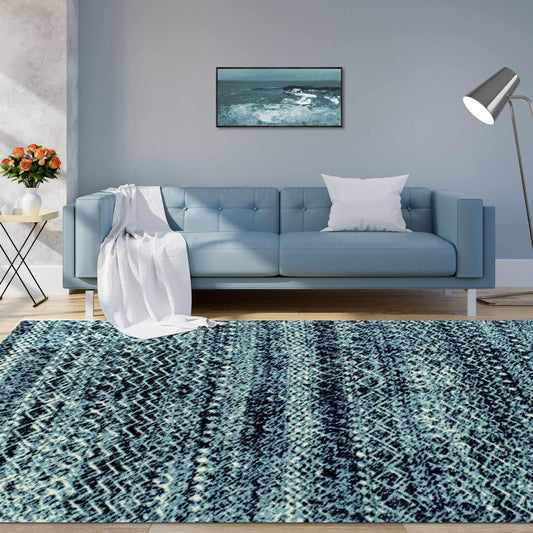 Superior Sunderland Modern Abstract Geometric Indoor Area Rug - Blue-Black
