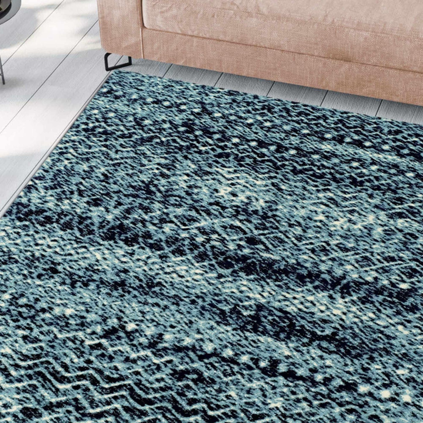 Superior Sunderland Modern Abstract Geometric Indoor Area Rug -Blue-Black