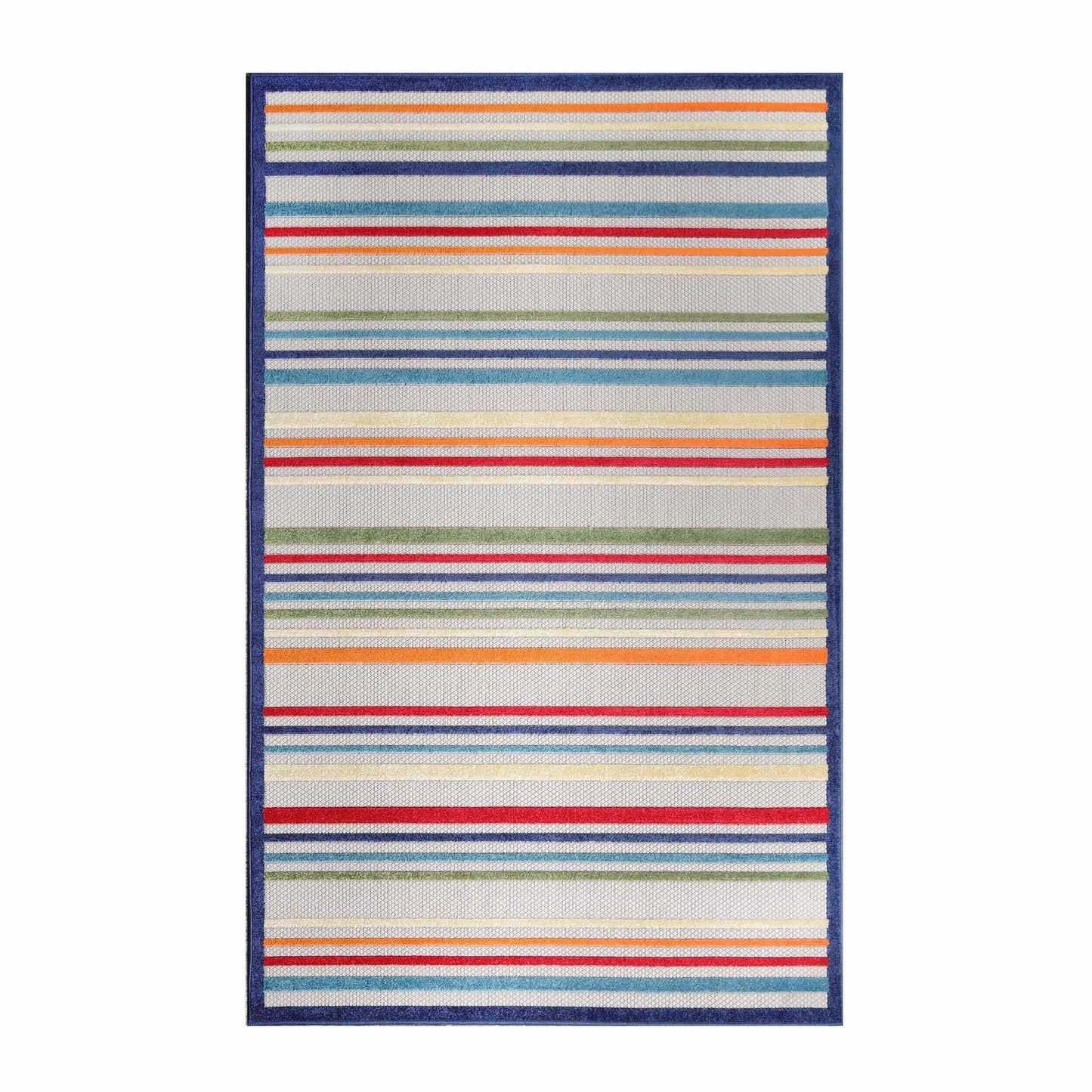Superior Eastyn Casual Stripe Geometric Indoor/Outdoor Area Rug - Cream