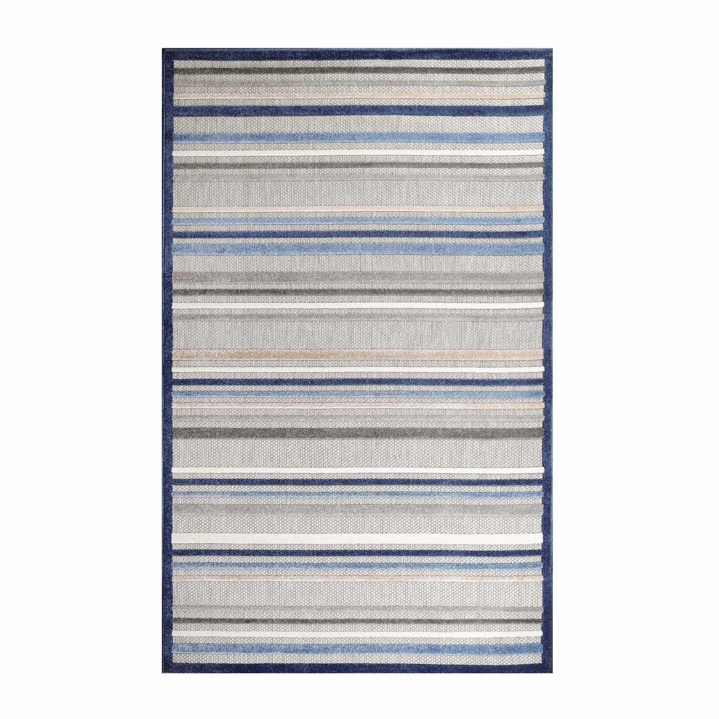 Superior Eastyn Casual Stripe Geometric Indoor/Outdoor Area Rug - Slate