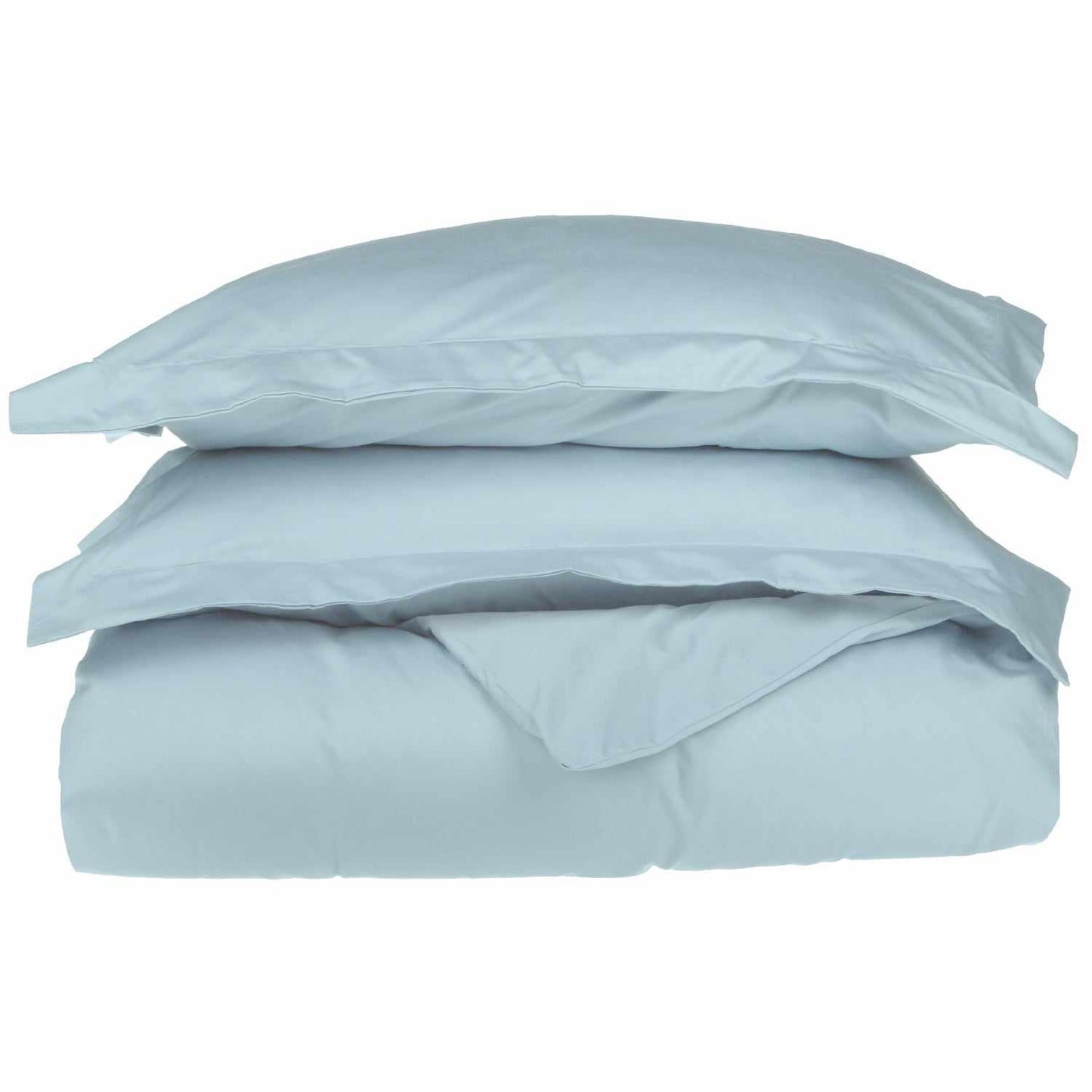 Superior 500-Thread Count Cotton Solid Ultra-Soft Duvet Cover Set - Light Blue