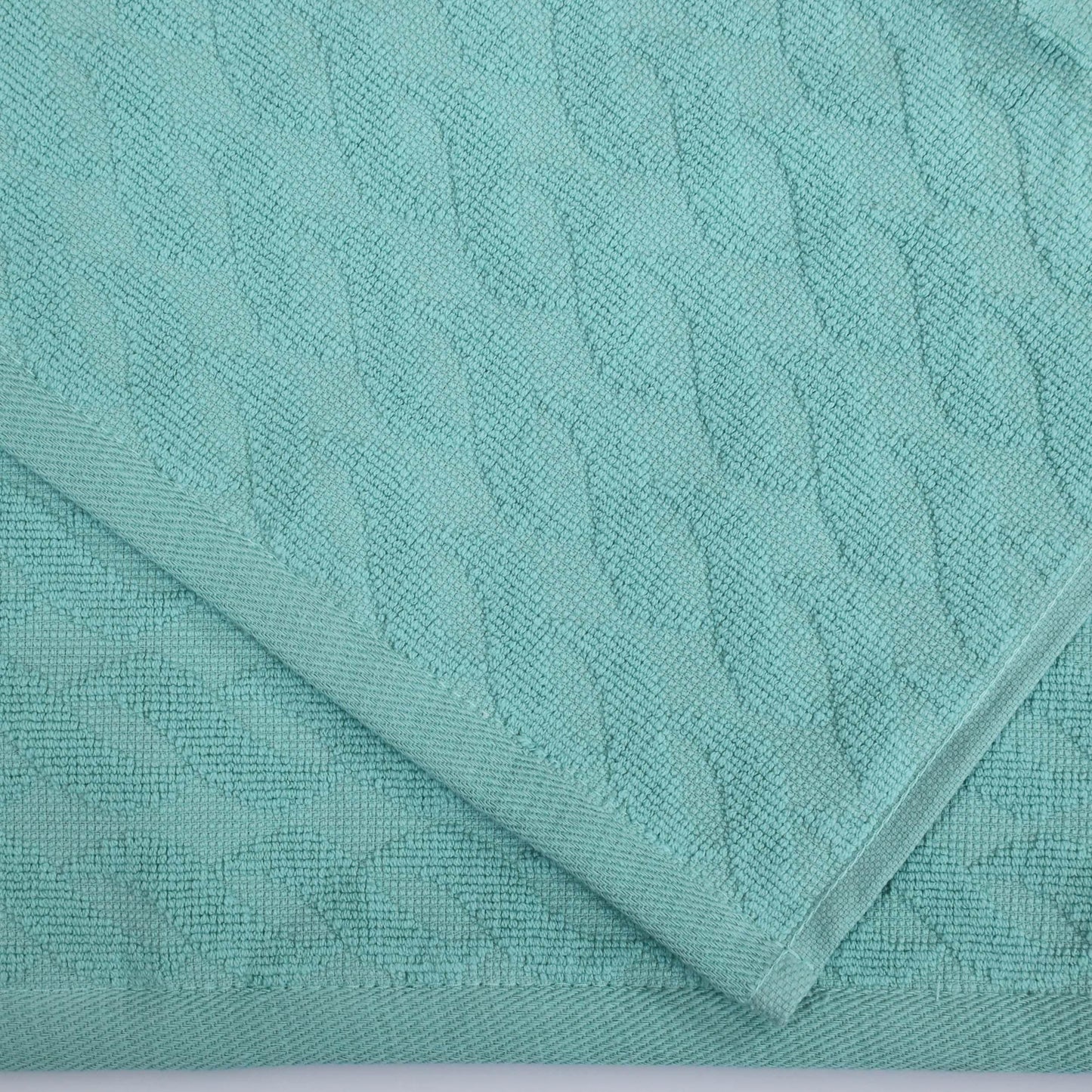 Premium Turkish Cotton Jacquard Herringbone and Solid 8-Piece Towel Set - Cascade