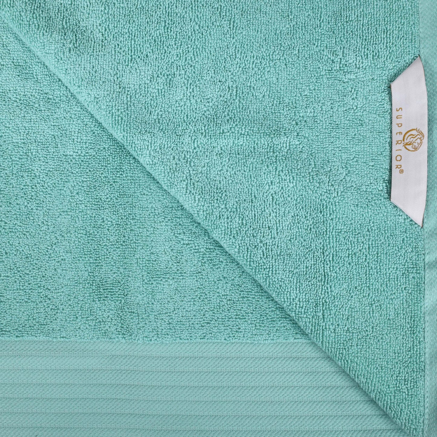 Premium Turkish Cotton Herringbone Solid Assorted 6-Piece Towel Set - Cascade