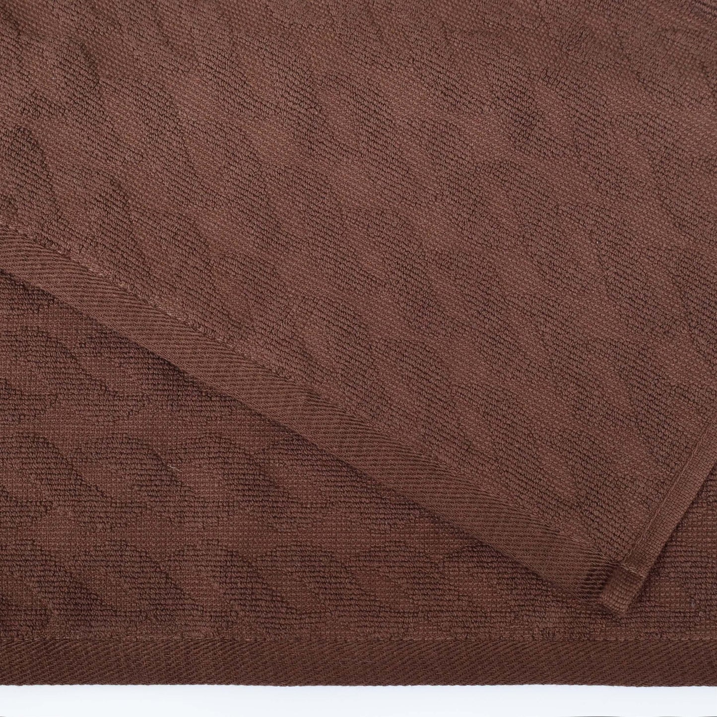 Premium Turkish Cotton Jacquard Herringbone and Solid 8-Piece Towel Set - Chocolate