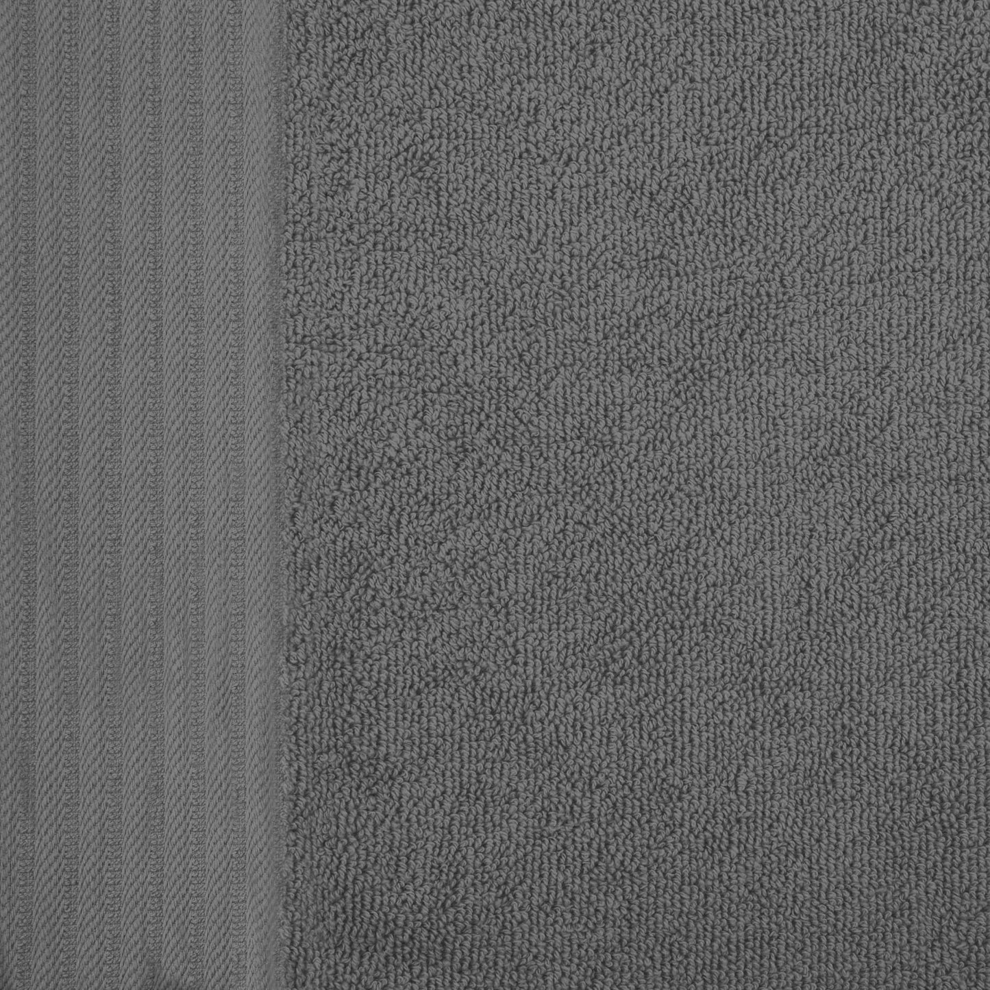 Premium Turkish Cotton Jacquard Herringbone and Solid 8-Piece Towel Set - Grey